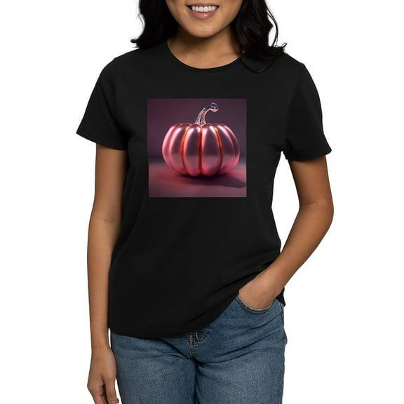 CafePress - Shiny Pink Pumpkin Women's Value T Shirt - Women's Traditional Fit Dark T-Shirt