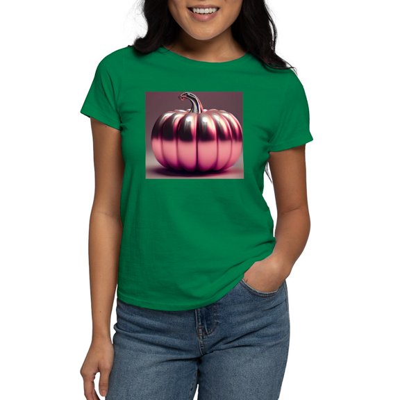 CafePress - Shiny Pink Pumpkin Women's Value T Shirt - Women's Traditional Fit Dark T-Shirt