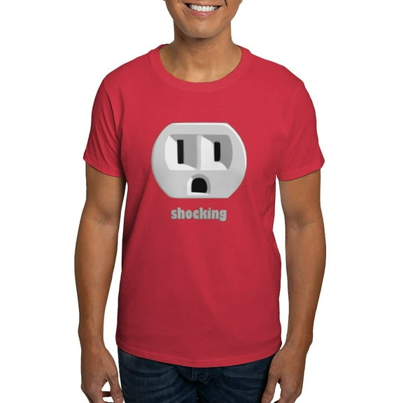 CafePress - Shocking Wall Outlet Dark T Shirt - Men's Classic Graphic Cotton T-Shirt