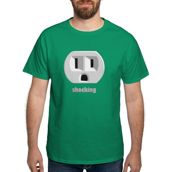 CafePress - Shocking Wall Outlet Dark T Shirt - Men's Classic Graphic Cotton T-Shirt