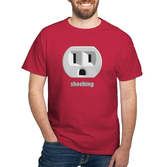 CafePress - Shocking Wall Outlet Dark T Shirt - Men's Classic Graphic Cotton T-Shirt