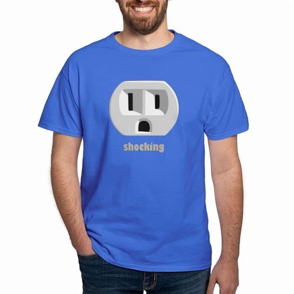 CafePress - Shocking Wall Outlet Dark T Shirt - Men's Classic Cotton T-Shirts