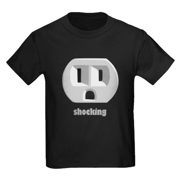 CafePress - Shocking Wall Outlet Kids Dark T Shirt - Dark T-Shirt Kids XS-XL