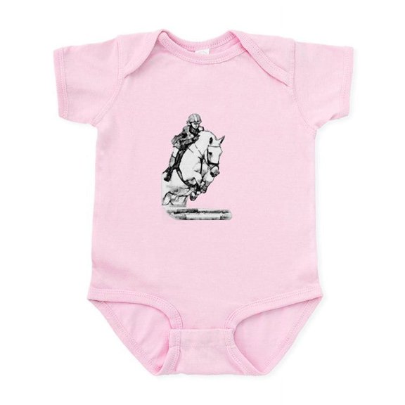 CafePress - Show Jumping Horse Infant Bodysuit - Baby Light Bodysuit, Size Newborn - 24 Months