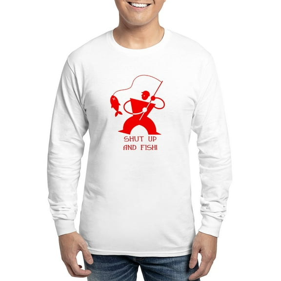 CafePress - Shut Up And Fish! Long Sleeve T Shirt - Unisex Cotton Long Sleeve T-Shirt
