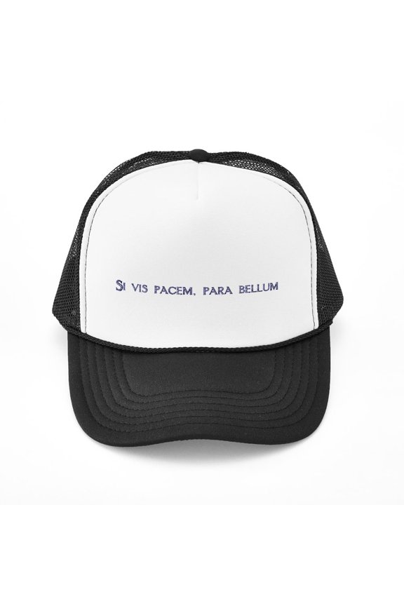 - Si Vis Pacem, Para Bellum (Latin) - Adjustable Unisex Printed Trucker Hat with Mesh Back