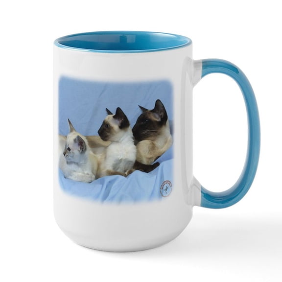 CafePress - Siamese Cat 9W055D 074 Ceramic Mug - 15 oz Ceramic Large Mug