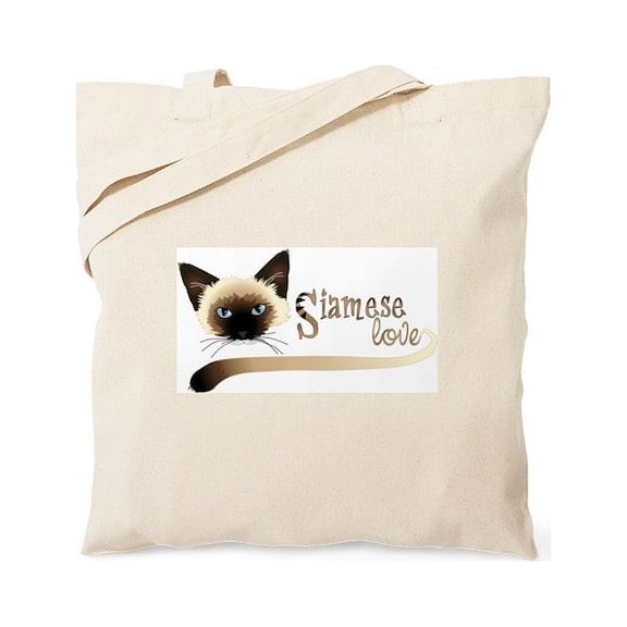 CafePress - Siamese LOVE Tote Bag - Unisex Canvas Tote Bag, Beige, 1-Piece