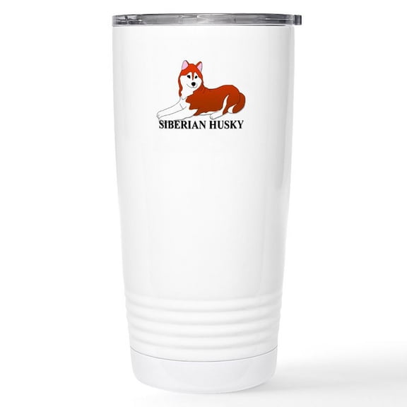CafePress - Siberian Husky Stainless Steel Travel Mug - Insulated Stainless Steel Travel Tumbler 20 oz.