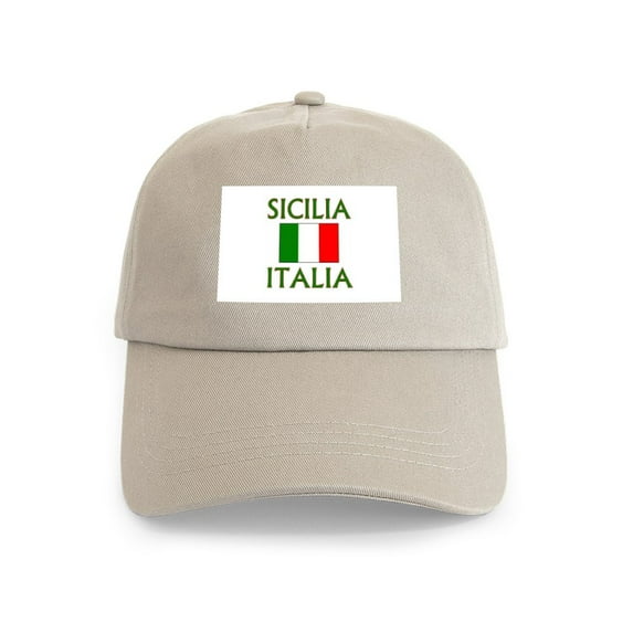 CafePress - Sicilia, Italia Cap - Adjustable 100% Brushed Unisex Casual Cotton Baseball Cap, Beige, 1