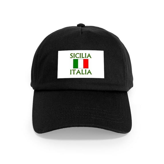 CafePress - Sicilia, Italia Cap - Adjustable 100% Brushed Unisex Casual Cotton Baseball Cap, Beige, 1