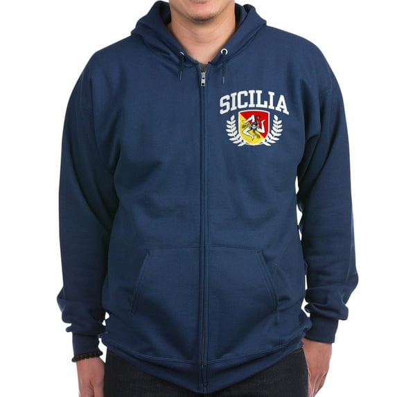 CafePress - Sicilia Zip Hoodie (Dark) - Zip Hoodie, Classic Hooded Sweatshirt with Metal Zipper