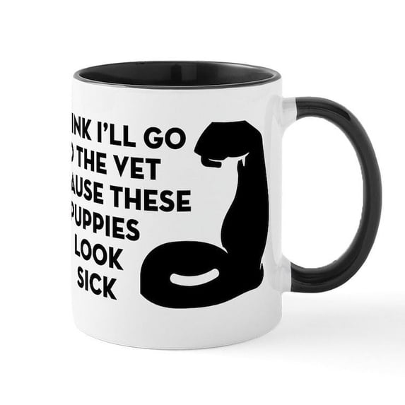 CafePress - Sick Puppies Biceps - 11 oz Ceramic Mug - Novelty Coffee Tea Cup