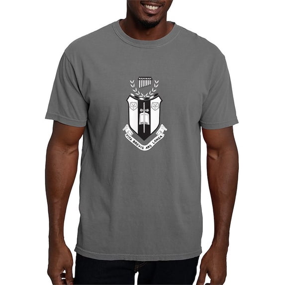 CafePress - Sigma Alpha Iota Black And White Crest T Shirt - Mens Comfort Colors Shirt