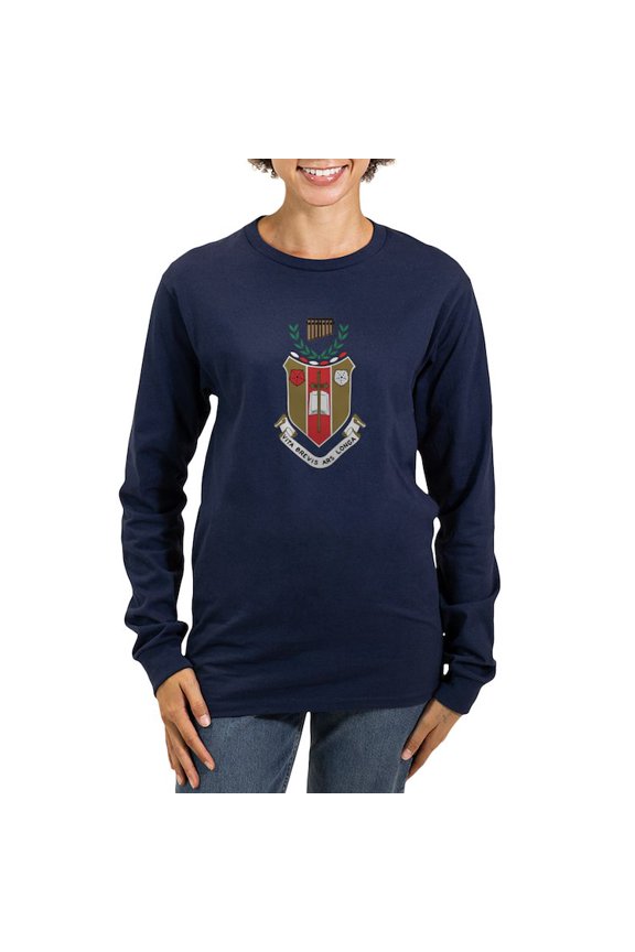 - Sigma Alpha Iota Colored Crest Long Sleeve T Shirt - Women's Long Sleeve Graphic Tee Casual Fit