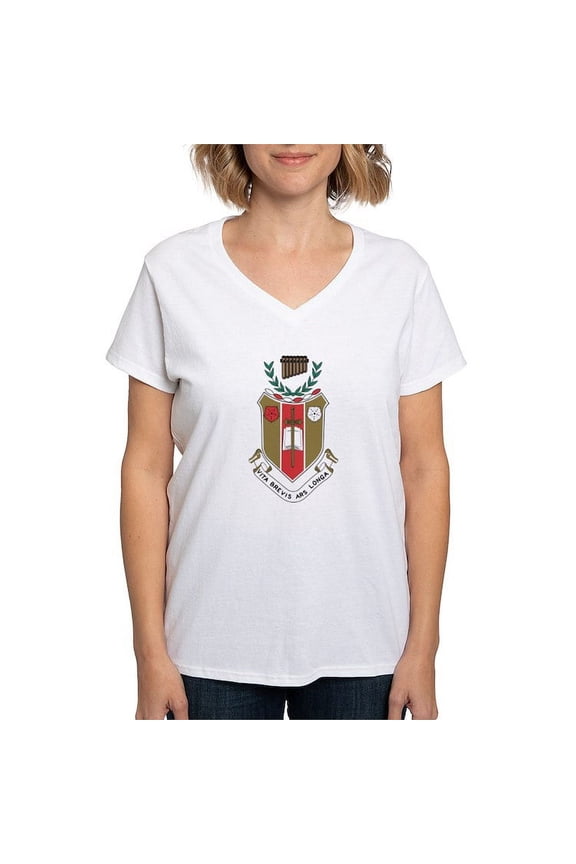 - Sigma Alpha Iota Colored Crest T Shirt - Womens Cotton V-Neck T-shirt