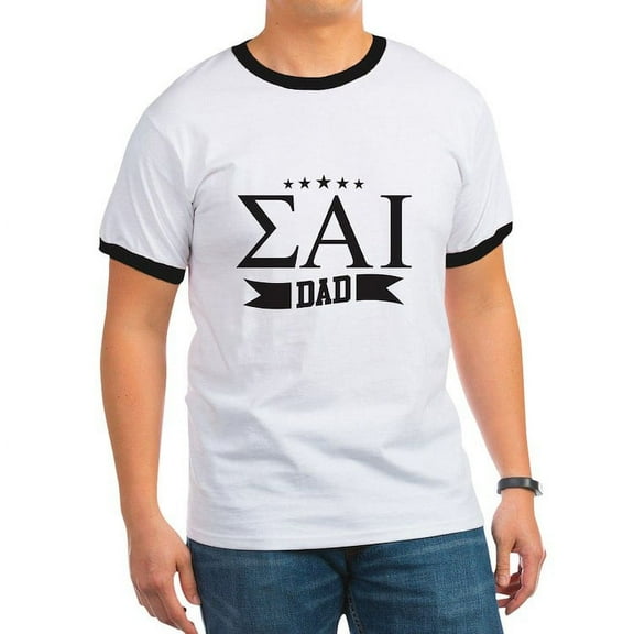 CafePress - Sigma Alpha Iota Dad Greek Letters T Shirt - 100% Cotton Ringed T-Shirt