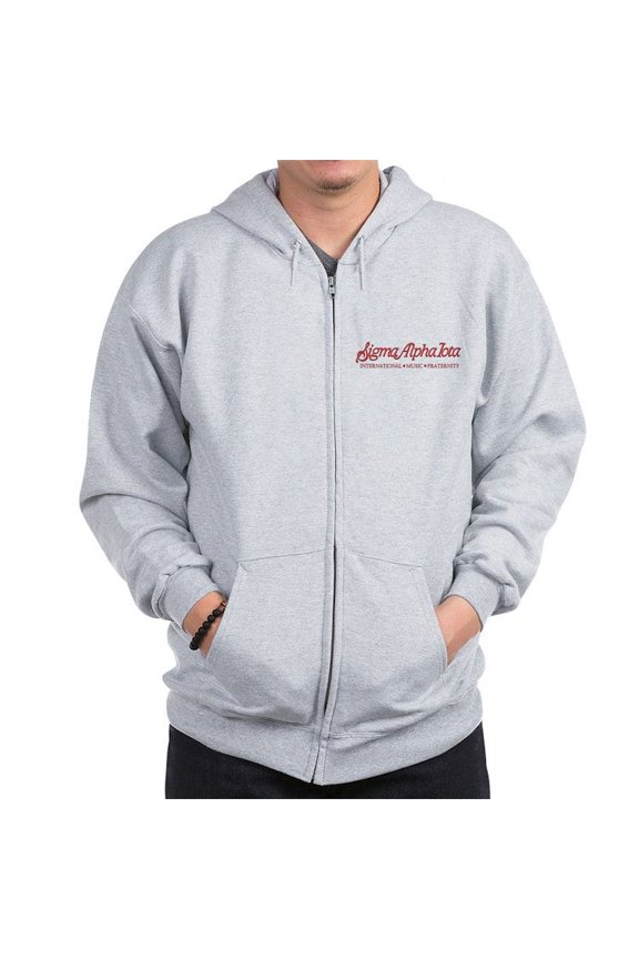 - Sigma Alpha Iota Logo Sweatshirt - Zip Hoodie, Classic Hooded Sweatshirt with Metal Zipper
