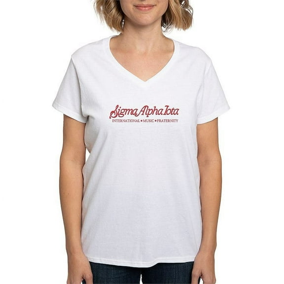 CafePress - Sigma Alpha Iota Logo T Shirt - Womens Cotton V-Neck T-shirt