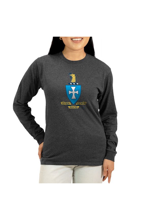 - Sigma Chi Coat Of Arms Colored Long Sleeve T Shirt - Women's Long Sleeve Graphic Tee Casual Fit