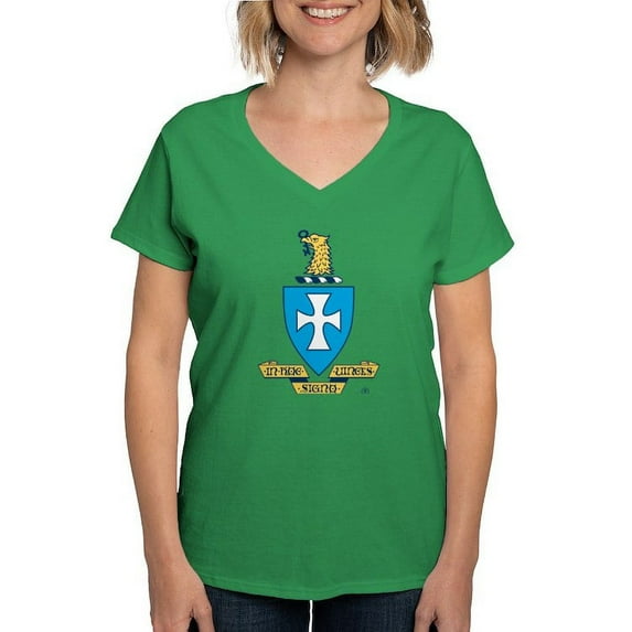 CafePress - Sigma Chi Coat Of Arms Colored T Shirt - Women's V-Neck Dark T-Shirt
