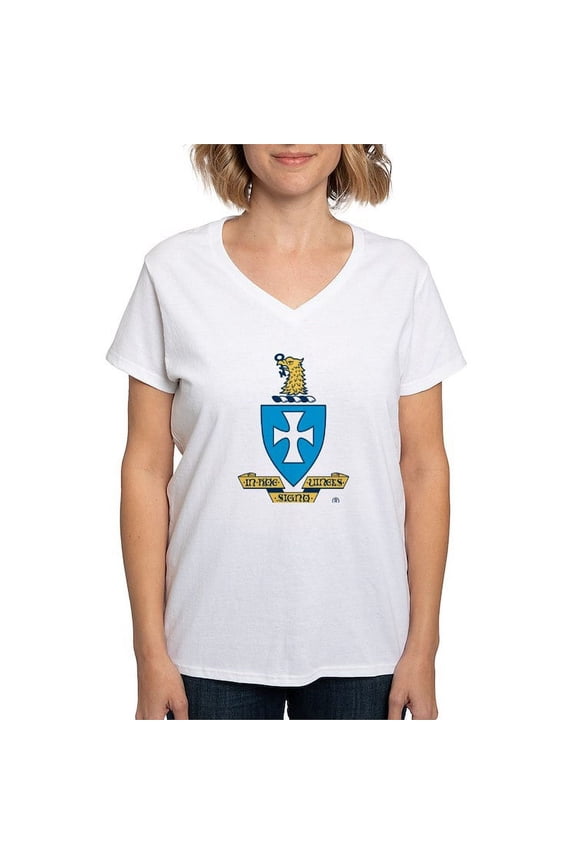 - Sigma Chi Coat Of Arms Colored T Shirt - Womens Cotton V-Neck T-shirt