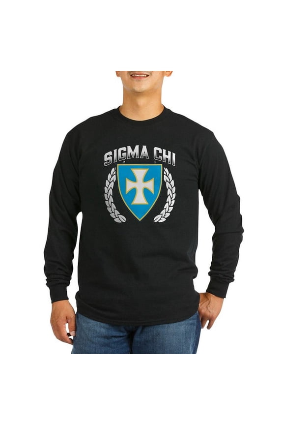 - Sigma Chi Flag Colored Long Sleeve T Shirt - Long Sleeve Dark T-Shirt