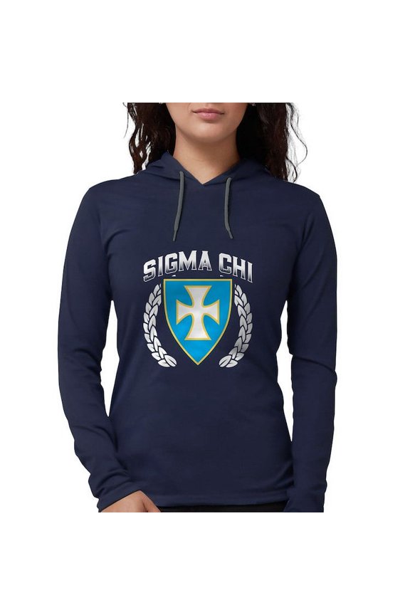 - Sigma Chi Flag Colored Long Sleeve T Shirt - Womens Hooded Shirt