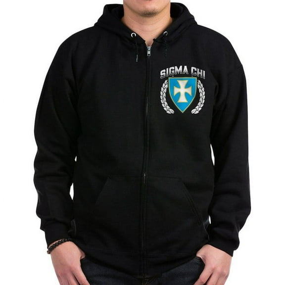 CafePress - Sigma Chi Flag Colored Sweatshirt - Zip Hoodie, Classic Hooded Sweatshirt with Metal Zipper