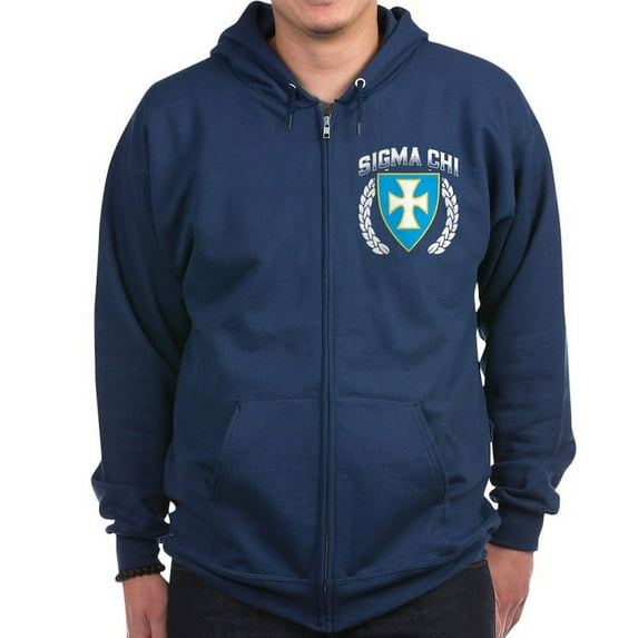 CafePress - Sigma Chi Flag Colored Sweatshirt - Zip Hoodie, Classic Hooded Sweatshirt with Metal Zipper
