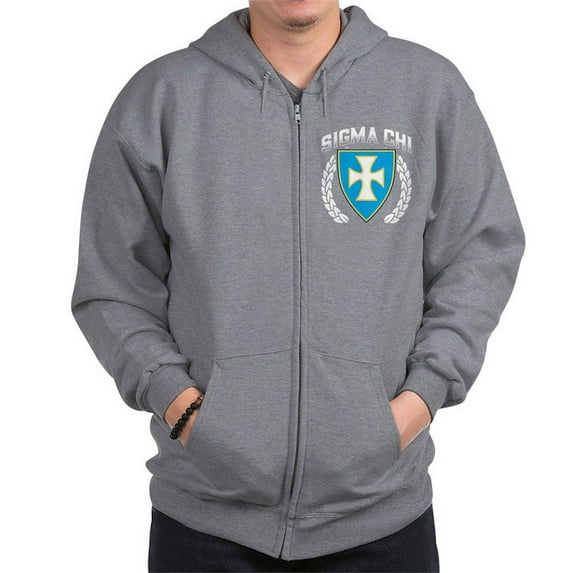 CafePress - Sigma Chi Flag Colored Sweatshirt - Zip Hoodie, Classic Hooded Sweatshirt with Metal Zipper