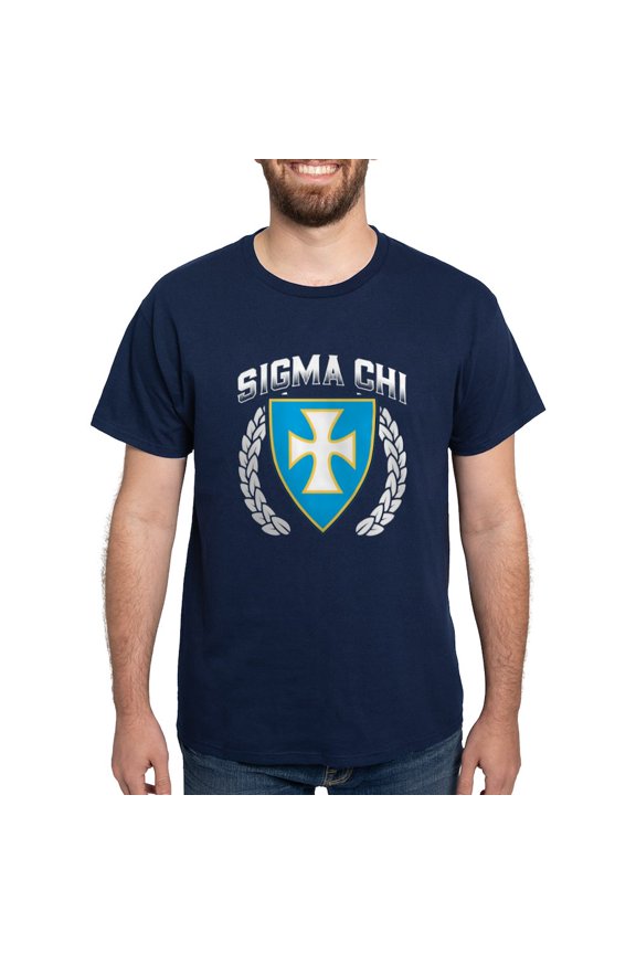 - Sigma Chi Flag Colored T Shirt - Men's Classic Graphic Cotton T-Shirt