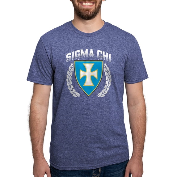 CafePress - Sigma Chi Flag Colored T Shirt - Mens Tri-blend T-Shirt