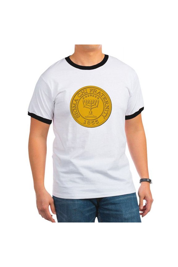 - Sigma Chi Grand Seal Color T Shirt - 100% Cotton Ringed T-Shirt