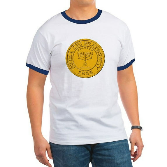 CafePress - Sigma Chi Grand Seal Color T Shirt - 100% Cotton Ringed T-Shirt