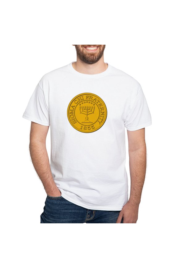 - Sigma Chi Grand Seal Color T Shirt - Men's White Classic Cotton T-Shirts