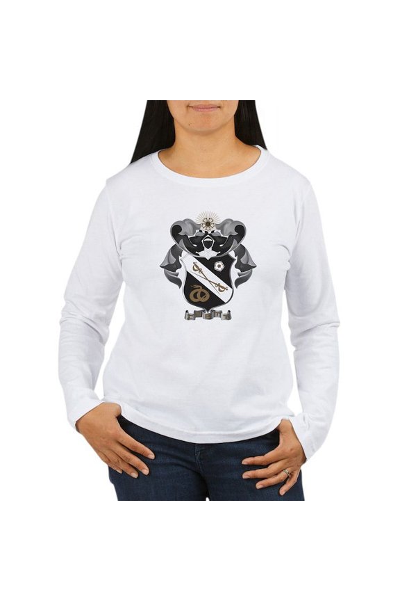 - Sigma Nu Coat Of Arms Long Sleeve T Shirt - Women's Long Sleeve Graphic Casual T-Shirt