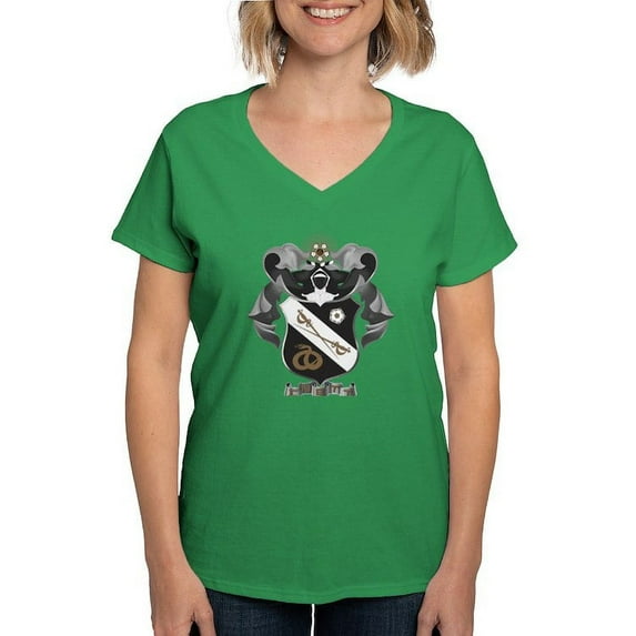 CafePress - Sigma Nu Coat Of Arms T Shirt - Women's V-Neck Dark T-Shirt