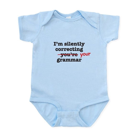 CafePress - Silently Correcting Grammar Body Suit - Baby Light Bodysuit, Size Newborn - 24 Months