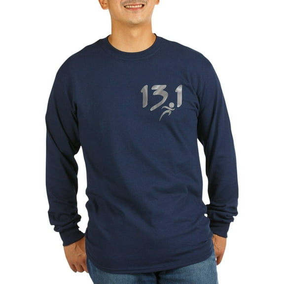 CafePress - Silver 13.1 Half Marathon Long Sleeve Dark T Shirt - Long Sleeve Dark T-Shirt