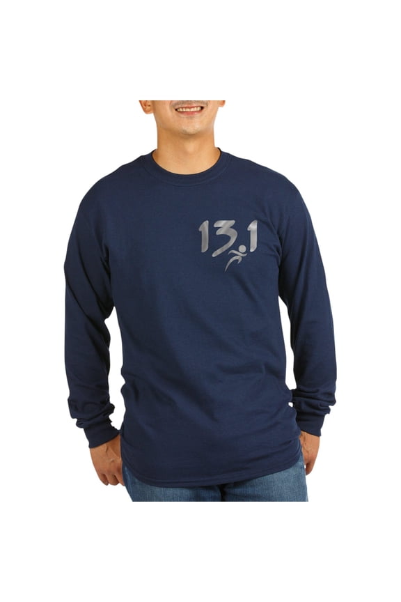 - Silver 13.1 Half Marathon Long Sleeve Dark T Shirt - Long Sleeve Dark T-Shirt