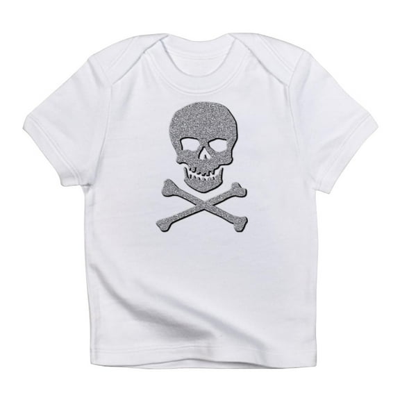CafePress - Silver Glitter Skull & Crossbones Infant T Shirt - Infant T-Shirt