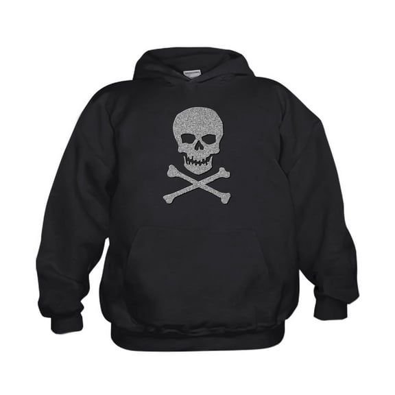 CafePress - Silver Glitter Skull & Crossbones - Kids Hooded Sweatshirt, Classic Hoodie