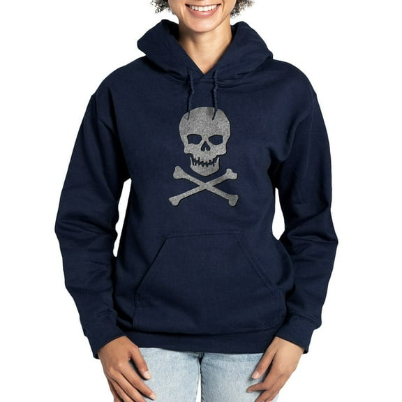 CafePress - Silver Glitter Skull & Crossbones - Pullover Hoodie, Classic & Comfortable Hooded Sweatshirt
