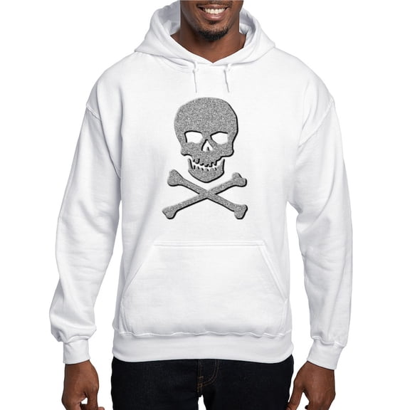 CafePress - Silver Glitter Skull & Crossbones - Pullover Hoodie, Hooded Sweatshirt