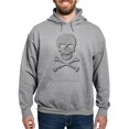 thumbnail image 1 of CafePress - Silver Glitter Skull & Crossbones - Pullover Hoodie, Hooded Sweatshirt, 1 of 3