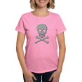 thumbnail image 1 of CafePress - Silver Glitter Skull & Crossbones Women's Value T Shirt - Women's Traditional Fit Dark T-Shirt, 1 of 4