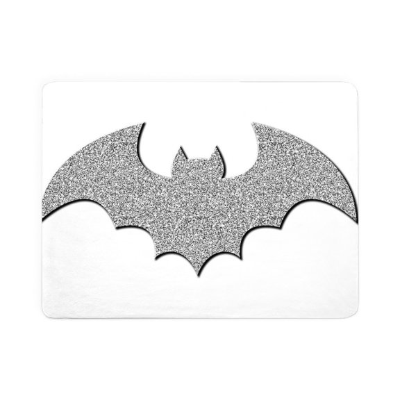 CafePress - Silver Glittery Bat - Large Sherpa Fleece Throw Blanket 80" x 60"