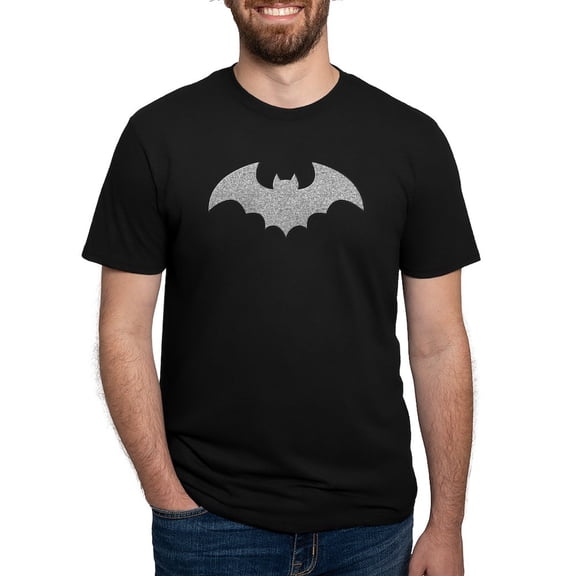 CafePress - Silver Glittery Bat Men's Deluxe T Shirt - Mens Tri-blend T-Shirt