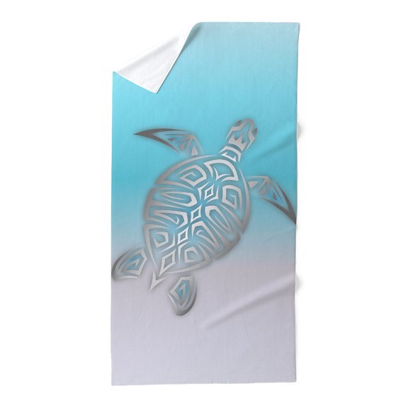 CafePress - Silver Sea Turtle Beach Style - Large Beach Towel, Soft 30"x60" Towel with Unique Design